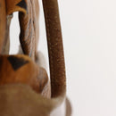 MCM Logogram Vicetos Backpack PVC Leather Brown Gold Auth BA7151-9