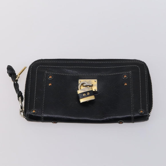 Chloe Hand Bag Leather 2Set Black Silver Auth BA7152