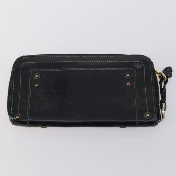 Chloe Hand Bag Leather 2Set Black Silver Auth BA7152