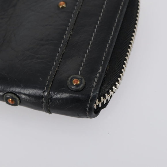 Chloe Hand Bag Leather 2Set Black Silver Auth BA7152