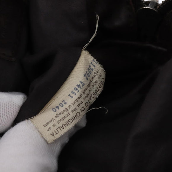 BOTTEGA VENETA INTRECCIATO Shoulder Bag Leather Brown Silver 113092 Auth BA7153