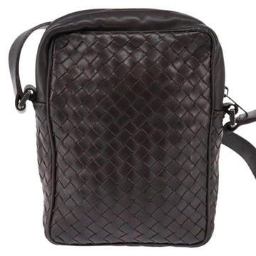 BOTTEGA VENETA INTRECCIATO Shoulder Bag Leather Brown Silver 113092 Auth BA7153 - 0