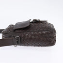 BOTTEGA VENETA INTRECCIATO Shoulder Bag Leather Brown Silver 113092 Auth BA7153-3