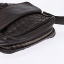 BOTTEGA VENETA INTRECCIATO Shoulder Bag Leather Brown Silver 113092 Auth BA7153-6