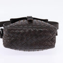 BOTTEGA VENETA INTRECCIATO Shoulder Bag Leather Brown Silver 113092 Auth BA7153-5