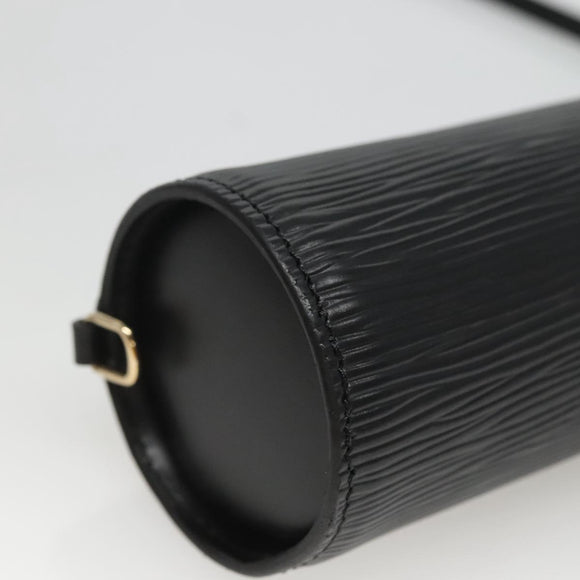 LOUIS VUITTON Epi Soufflot Pouch Black LV Auth BA716
