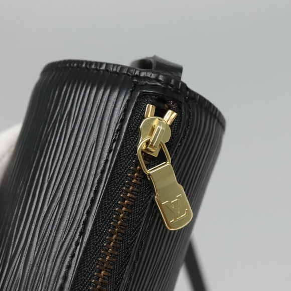 LOUIS VUITTON Epi Soufflot Pouch Black LV Auth BA716