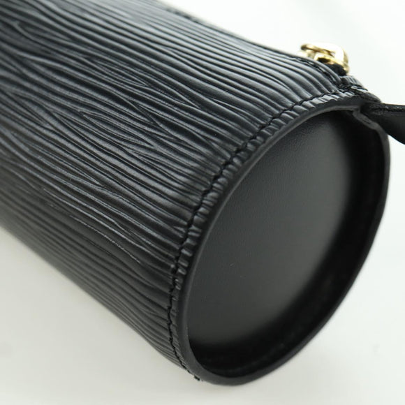 LOUIS VUITTON Epi Soufflot Pouch Black LV Auth BA716