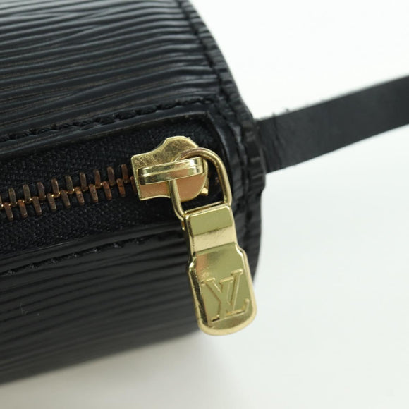 LOUIS VUITTON Epi Soufflot Pouch Black LV Auth BA716