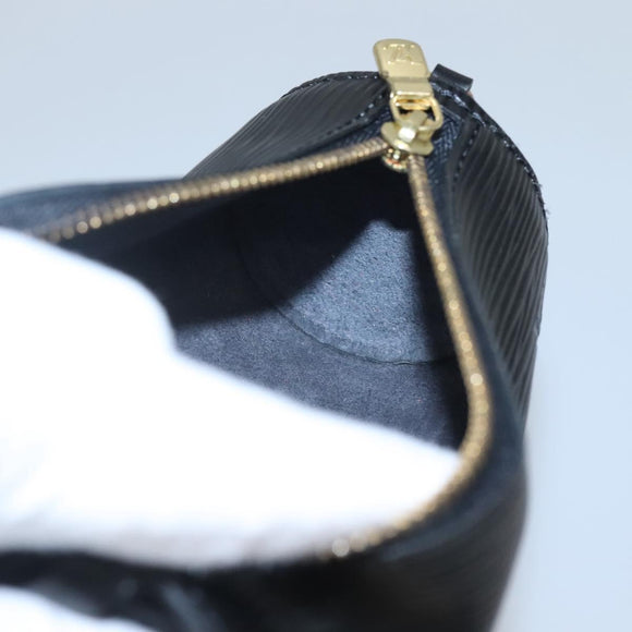 LOUIS VUITTON Epi Soufflot Pouch Black LV Auth BA716