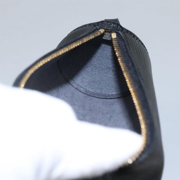 LOUIS VUITTON Epi Soufflot Pouch Black LV Auth BA716