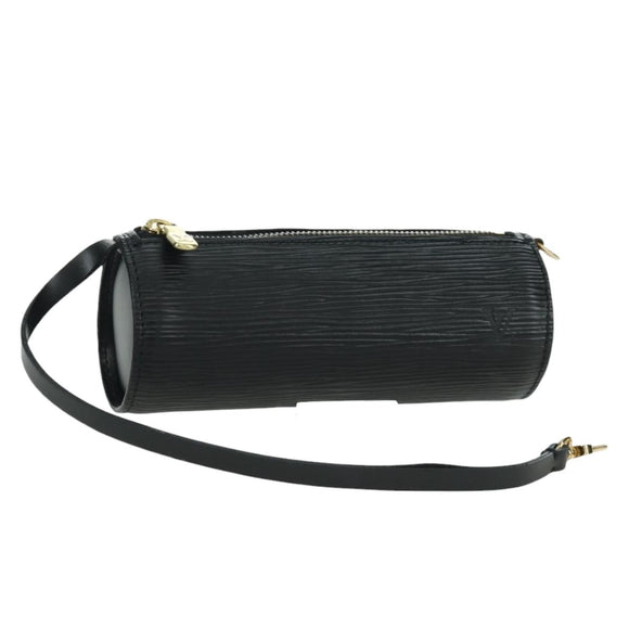 LOUIS VUITTON Epi Soufflot Pouch Black LV Auth BA716