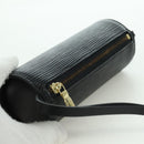 LOUIS VUITTON Epi Soufflot Pouch Black LV Auth BA716-6