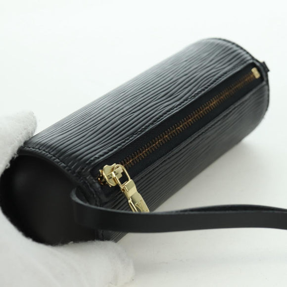LOUIS VUITTON Epi Soufflot Pouch Black LV Auth BA716