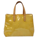 LOUIS VUITTON Monogram Vernis Reade PM Hand Bag Beige M91334 LV Auth BA718-13