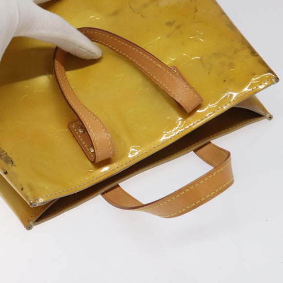LOUIS VUITTON Monogram Vernis Reade PM Hand Bag Beige M91334 LV Auth BA718
