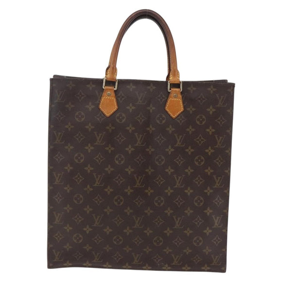 LOUIS VUITTON Monogram Sac Plat Hand Bag M51140 LV Auth BA7185
