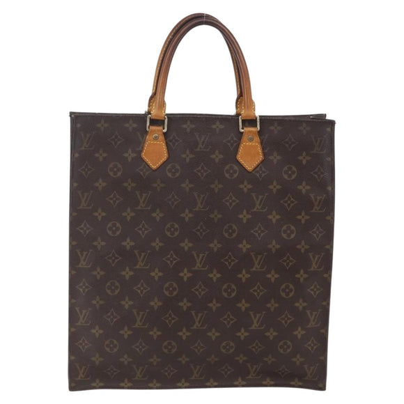 LOUIS VUITTON Monogram Sac Plat Hand Bag M51140 LV Auth BA7185