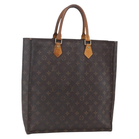 LOUIS VUITTON Monogram Sac Plat Hand Bag M51140 LV Auth BA7186