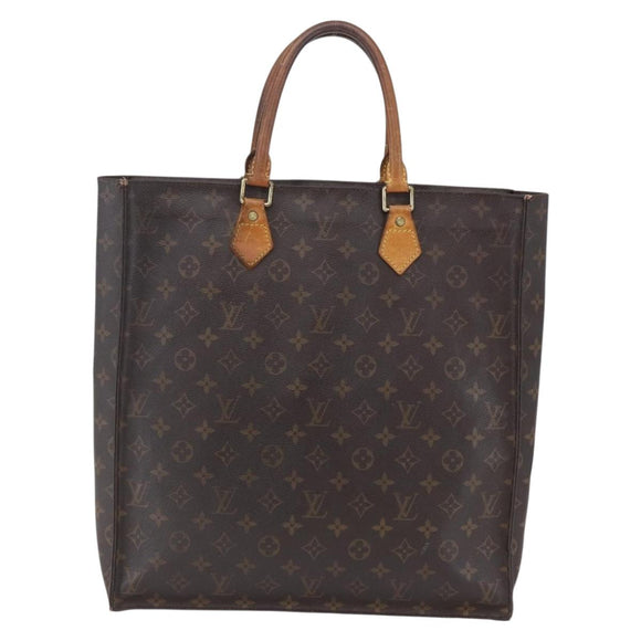 LOUIS VUITTON Monogram Sac Plat Hand Bag M51140 LV Auth BA7186
