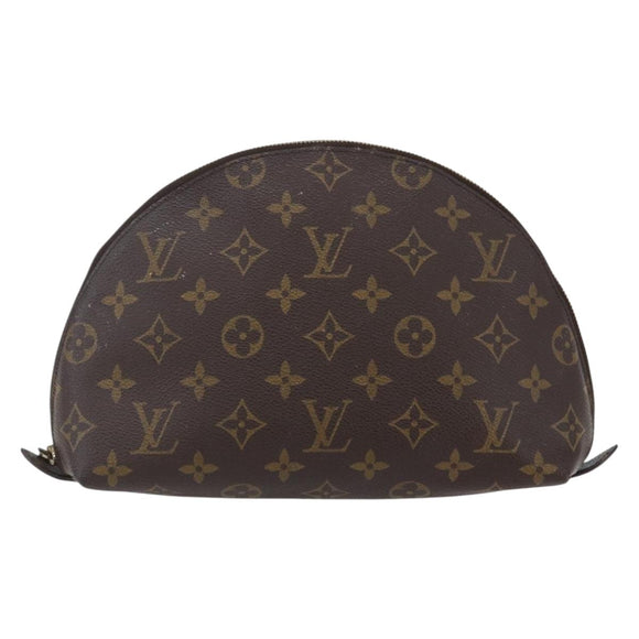 LOUIS VUITTON Monogram Trousse Demi Ronde Cosmetic Pouch M47520 LV Auth BA7198