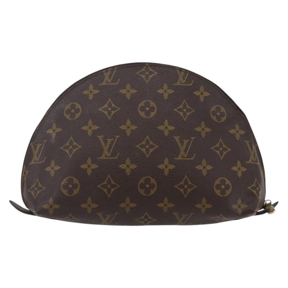 LOUIS VUITTON Monogram Trousse Demi Ronde Cosmetic Pouch M47520 LV Auth BA7198