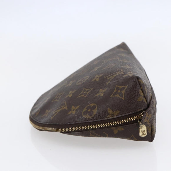 LOUIS VUITTON Monogram Trousse Demi Ronde Cosmetic Pouch M47520 LV Auth BA7198
