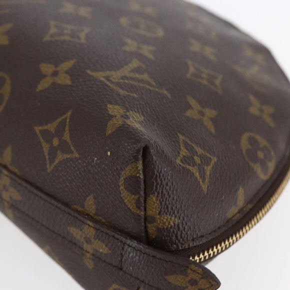 LOUIS VUITTON Monogram Trousse Demi Ronde Cosmetic Pouch M47520 LV Auth BA7198