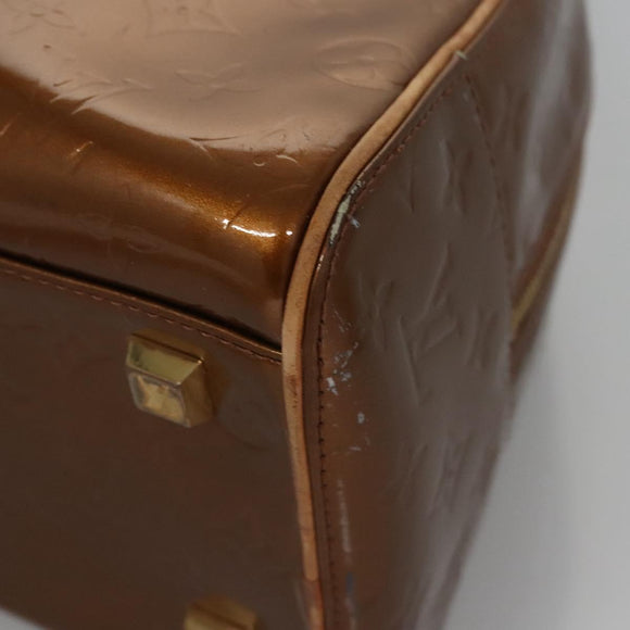 LOUIS VUITTON Monogram Vernis Tompkins Square Bag Bronze M91103 LV Auth BA720