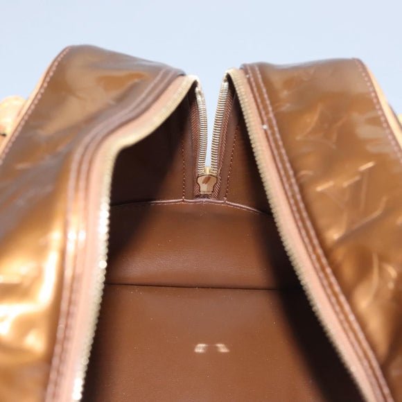 LOUIS VUITTON Monogram Vernis Tompkins Square Bag Bronze M91103 LV Auth BA720