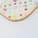 LOUIS VUITTON Monogram Multicolor Pochette MM Pouch White M60028 LV Auth BA7202-16