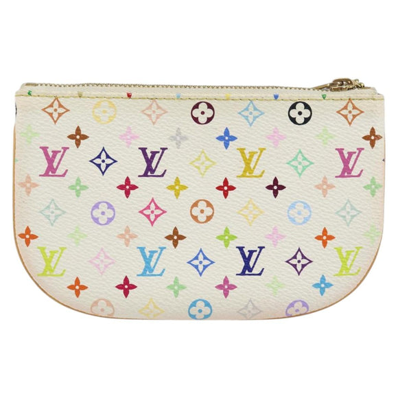 LOUIS VUITTON Monogram Multicolor Pochette MM Pouch White M60028 LV Auth BA7202