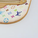 LOUIS VUITTON Monogram Multicolor Pochette MM Pouch White M60028 LV Auth BA7202-7