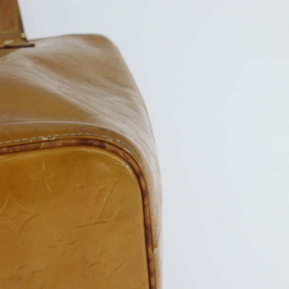 LOUIS VUITTON Monogram Vernis Houston Hand Bag Beige M91004 LV Auth BA7204