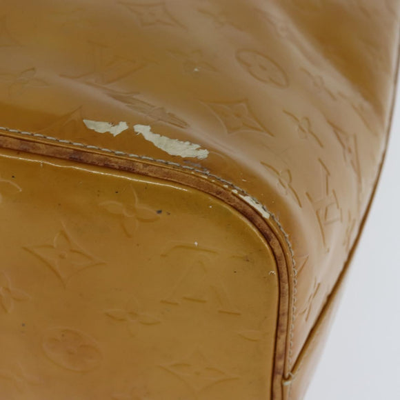 LOUIS VUITTON Monogram Vernis Houston Hand Bag Beige M91004 LV Auth BA7204