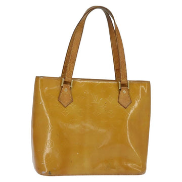 LOUIS VUITTON Monogram Vernis Houston Hand Bag Beige M91004 LV Auth BA7204