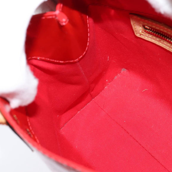 LOUIS VUITTON Monogram Vernis Reade PM Hand Bag Red Rouge M91088 LV Auth BA7208