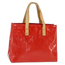 LOUIS VUITTON Monogram Vernis Reade PM Hand Bag Red Rouge M91088 LV Auth BA7208-1