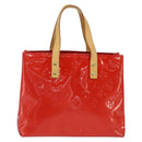 LOUIS VUITTON Monogram Vernis Reade PM Hand Bag Red Rouge M91088 LV Auth BA7208-13