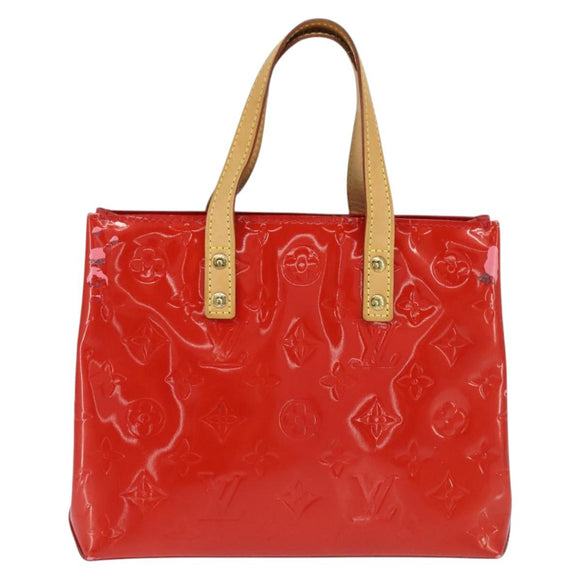 LOUIS VUITTON Monogram Vernis Reade PM Hand Bag Red Rouge M91088 LV Auth BA7208