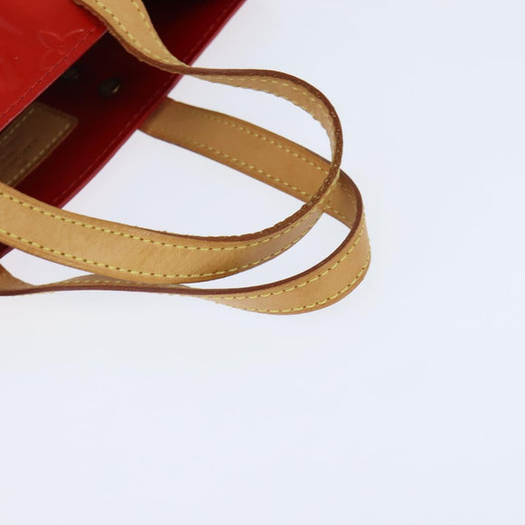 LOUIS VUITTON Monogram Vernis Reade PM Hand Bag Red Rouge M91088 LV Auth BA7208
