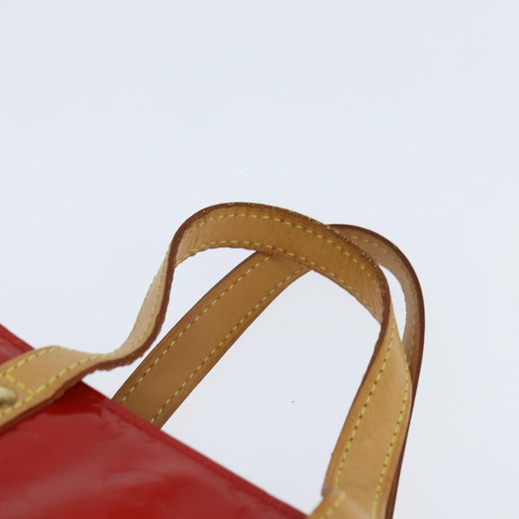 LOUIS VUITTON Monogram Vernis Reade PM Hand Bag Red Rouge M91088 LV Auth BA7208