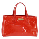 LOUIS VUITTON Monogram Vernis Wilshire PM Bag Rouge Grunadine M91723 Auth BA7212-1
