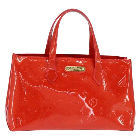 LOUIS VUITTON Monogram Vernis Wilshire PM Bag Rouge Grunadine M91723 Auth BA7212