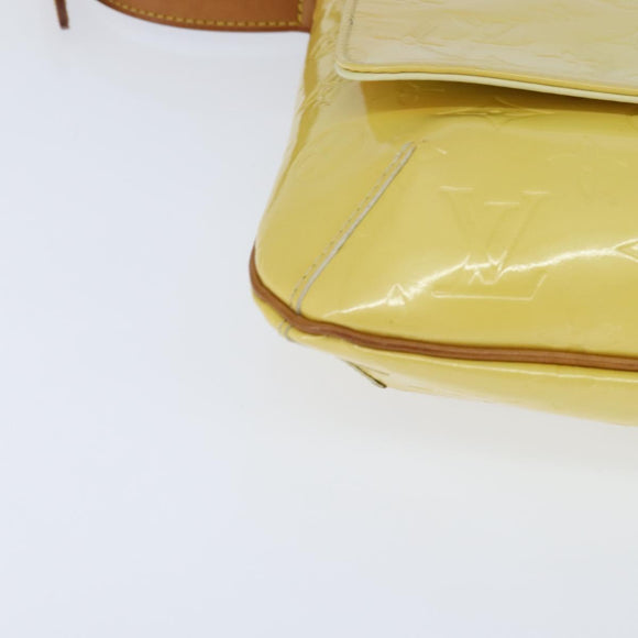 LOUIS VUITTON Monogram Vernis Thompson Street Bag Lime Yellow M91071 Auth BA7213