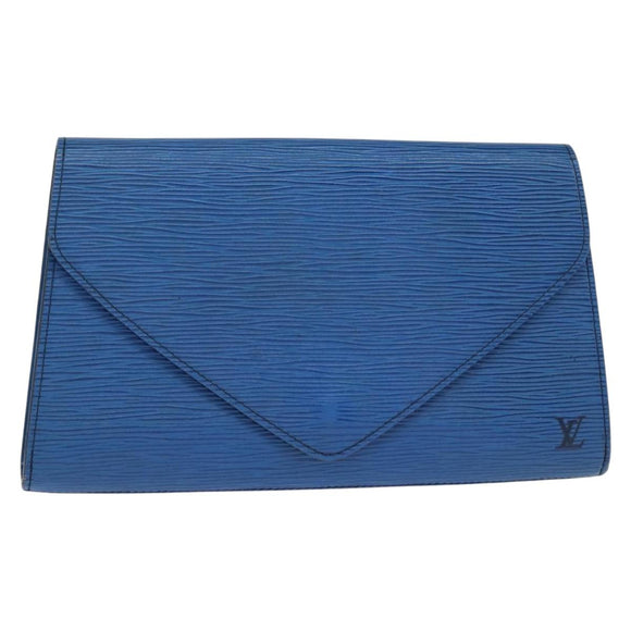 LOUIS VUITTON Epi Art Deco Clutch Tasche Blau M52635 LV Auth BA7217