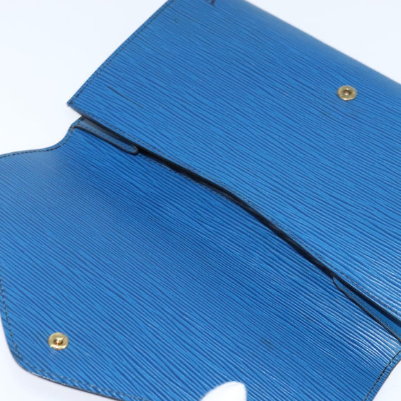 LOUIS VUITTON Epi Art Deco Clutch Bag Blue M52635 LV Auth BA7217