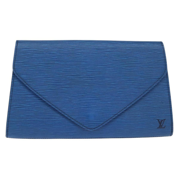 LOUIS VUITTON Epi Art Deco Clutch Bag Blue M52635 LV Auth BA7217