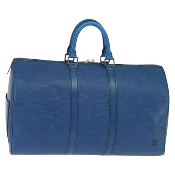 LOUIS VUITTON Epi Keepall 45 Boston Bag Blue M42975 LV Auth BA7237