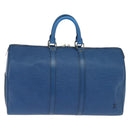 LOUIS VUITTON Epi Keepall 45 Boston Bag Blue M42975 LV Auth BA7237-13
